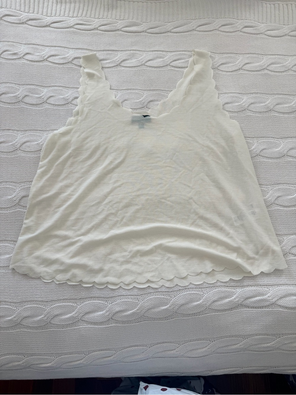 Topshop Cream Scalloped Camisole Tank Top Size 10 US